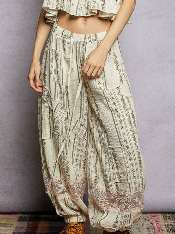 Antique Script Garden Pants for wholesale by Attire Focus