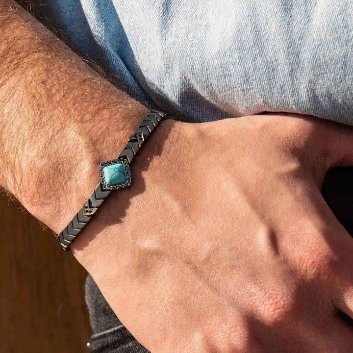 Goyatè - Wholesale Jewelry - Men's - Native American style steel bracelet for men - Hakan