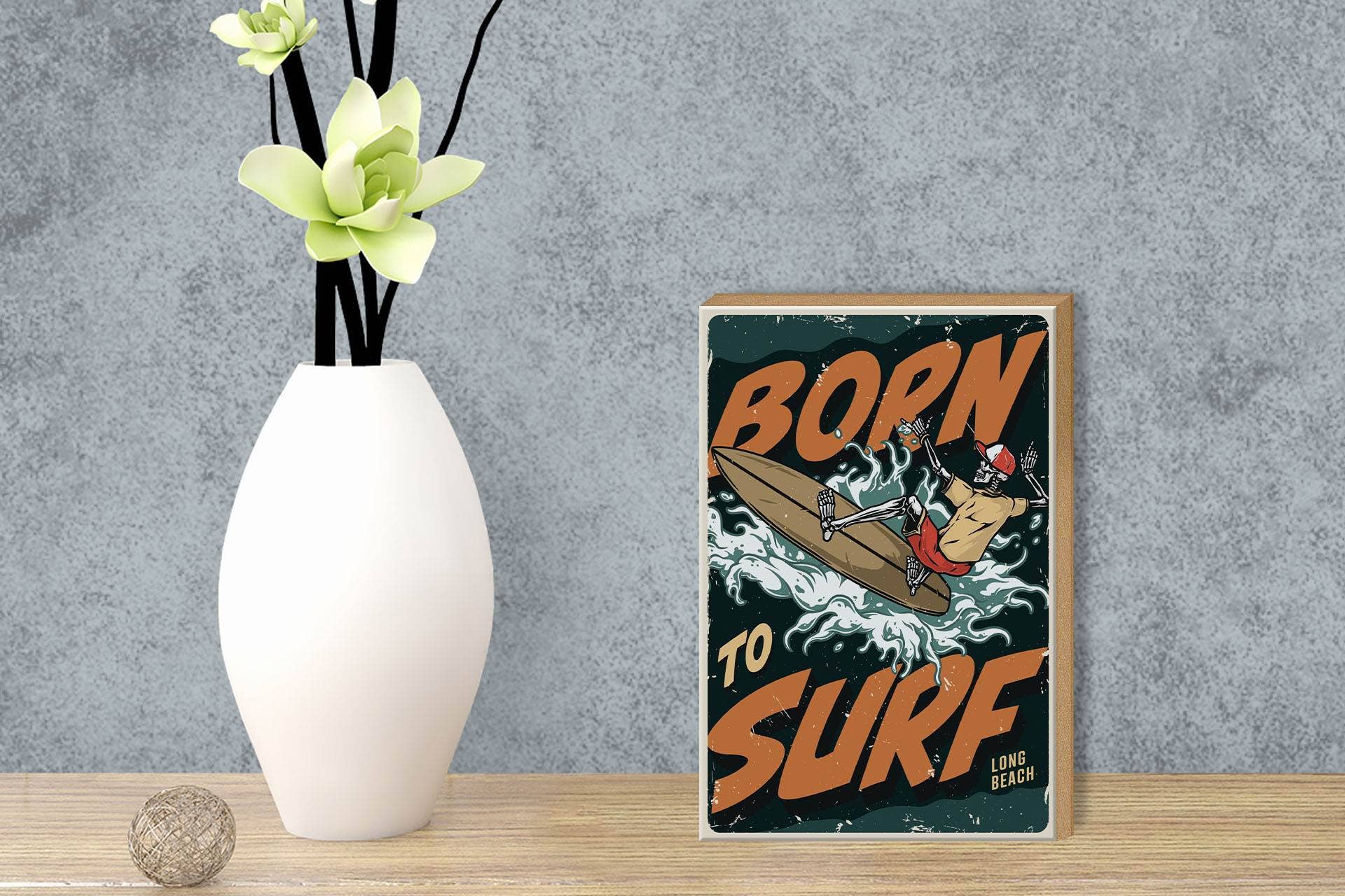 Femer - Wholesale Sign - Burn to Surf long beach summer wooden sign, 12 x 18 cm2