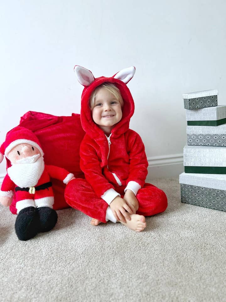 Christmas Red Fox Super Soft Onesie for wholesale by Fox In A Box