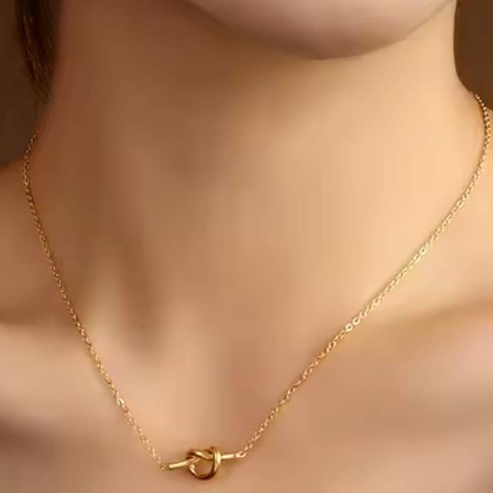 HoopLa - Wholesale Pendant/Charm Necklace - Sailor's Love knot- 14K Gold Steel Necklace3