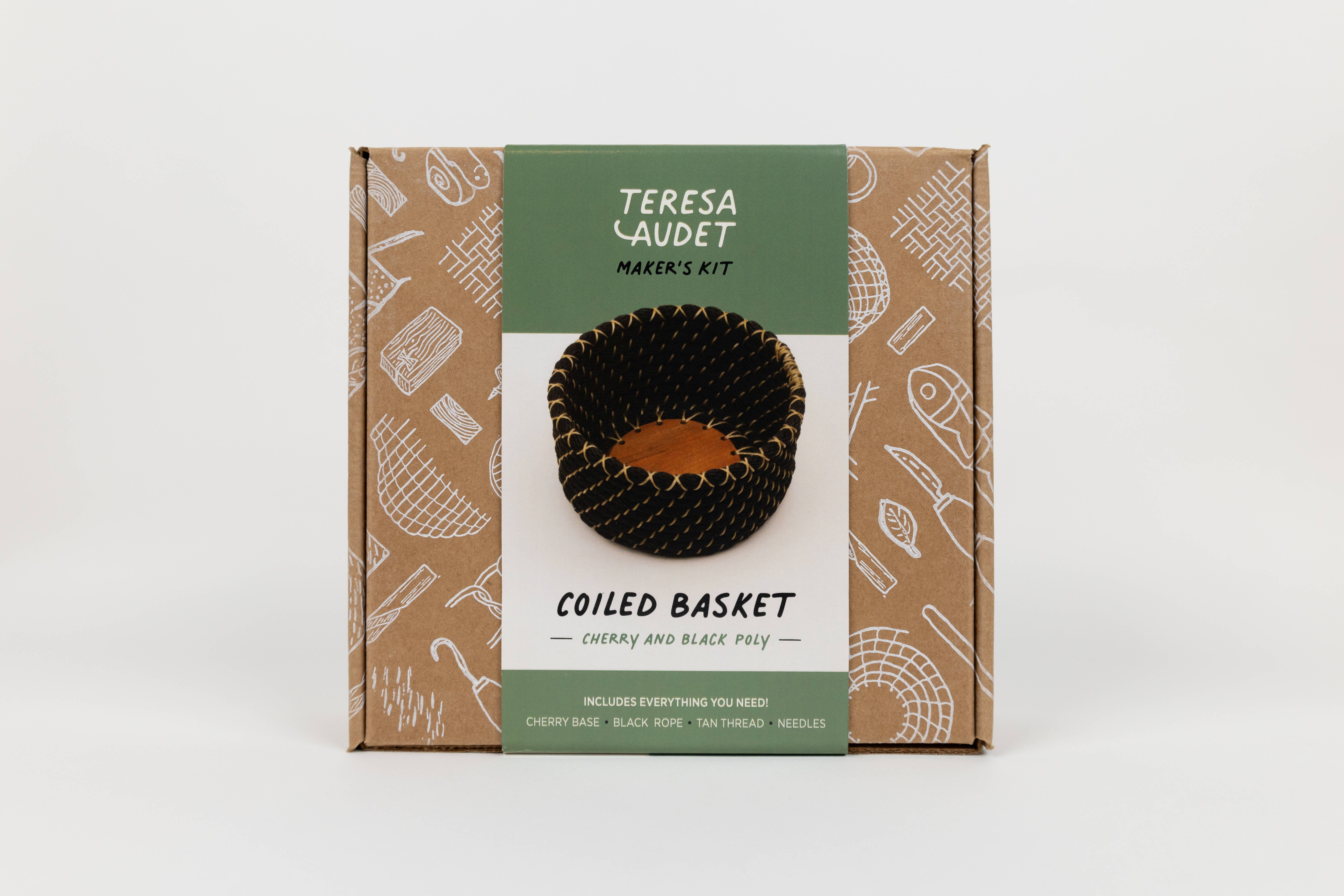 Teresa Audet Studio LLC - Wholesale DIY Craft Kit - Basket Making Kits: Cherry wood and black rope1