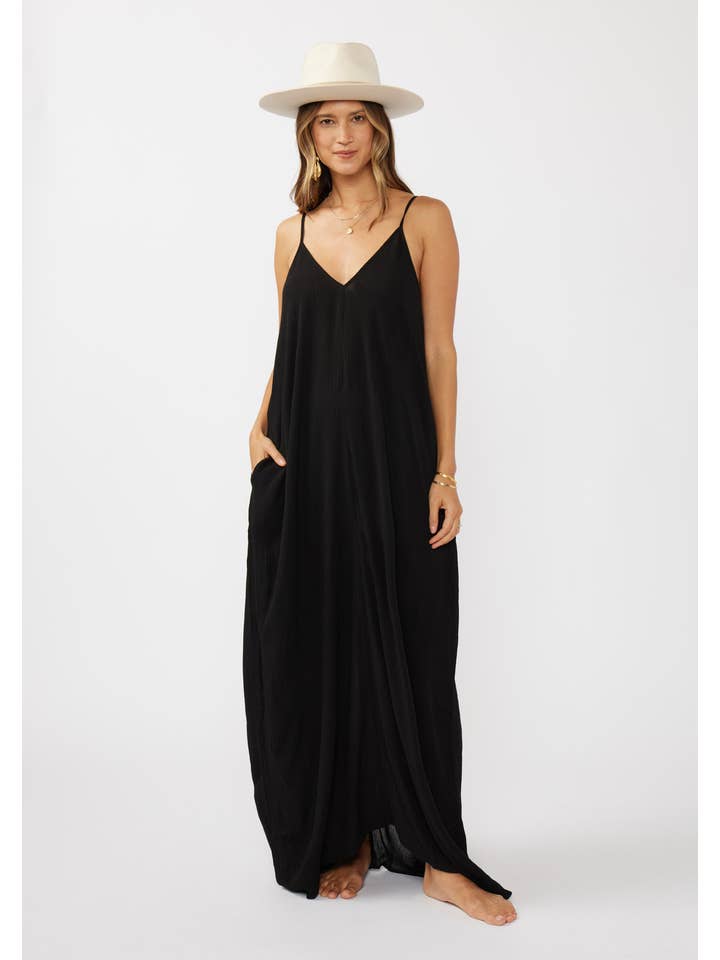 Lovestitch - Wholesale Dress - Women's - The Original V-Neck Cocoon Maxi Dress with Pockets