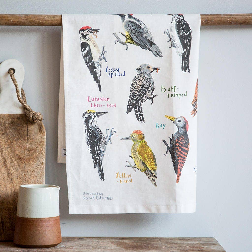 Sarah Edmonds Illustration – wholesale Tea towel – Peckers Bird Cotton Tea Towel3