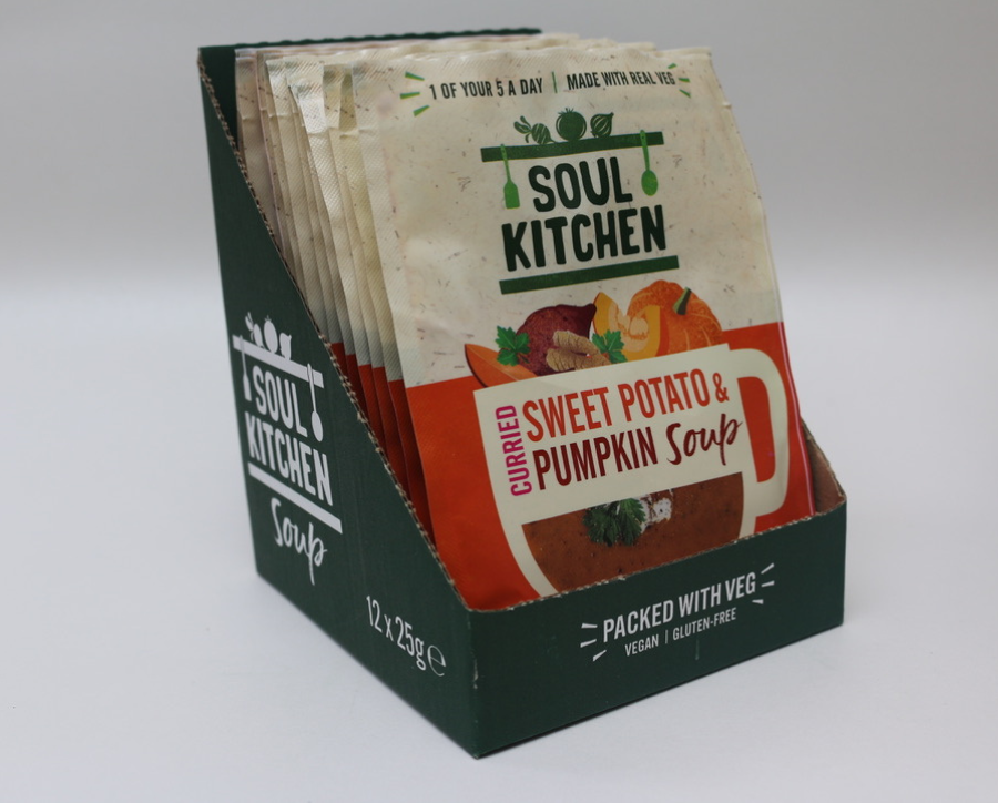 Soul Kitchen Soup - Vendita all'ingrosso Zuppe - Zuppa di Patate Dolci e Zucca al Curry (12 porzioni)5