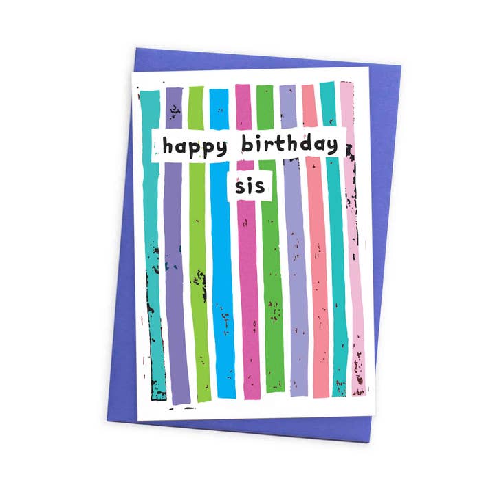 Sis Birthday Greeting Card With Sweet Message on the Back for wholesale by size3art