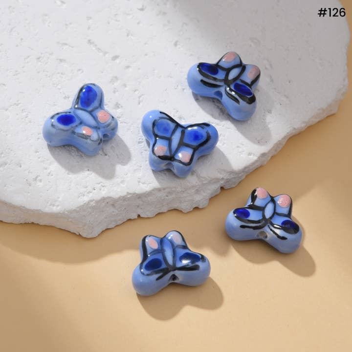 Beads Creation - Wholesale Beads - Colorful Fish & Butterfly Ceramic Beads for Craft ORG3045