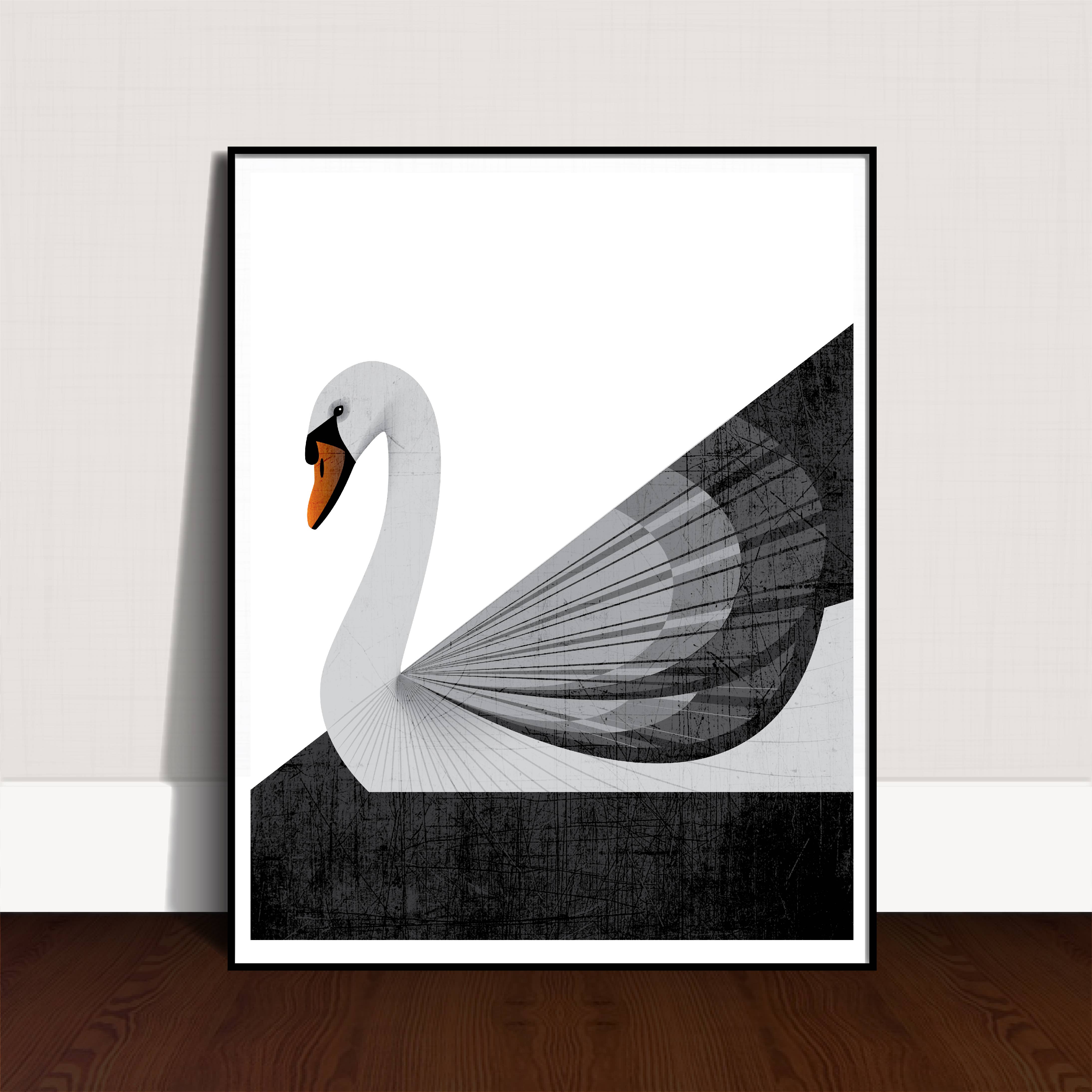 Lucky Skye Graphics - Wholesale Kunstprint - Swan Print1