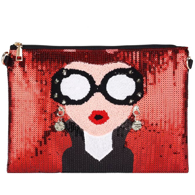 Nima Accessories Inc - Wholesale Shoulder Bag - Women's - Ladies Sequined Diva Shoulder Handbag - Dazzling Exterior