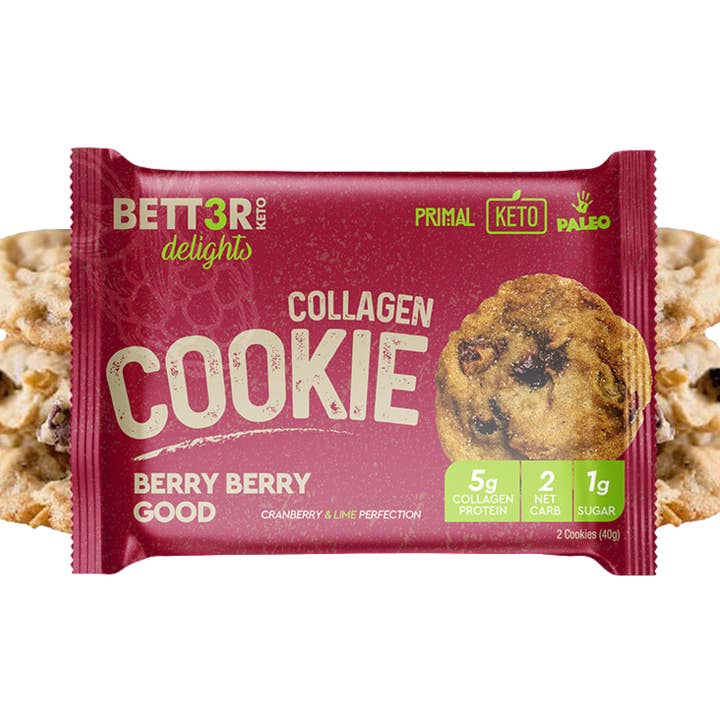 Bett3r Keto Cranberry Lime Collagen Cookies for wholesale by BETT3R KETO