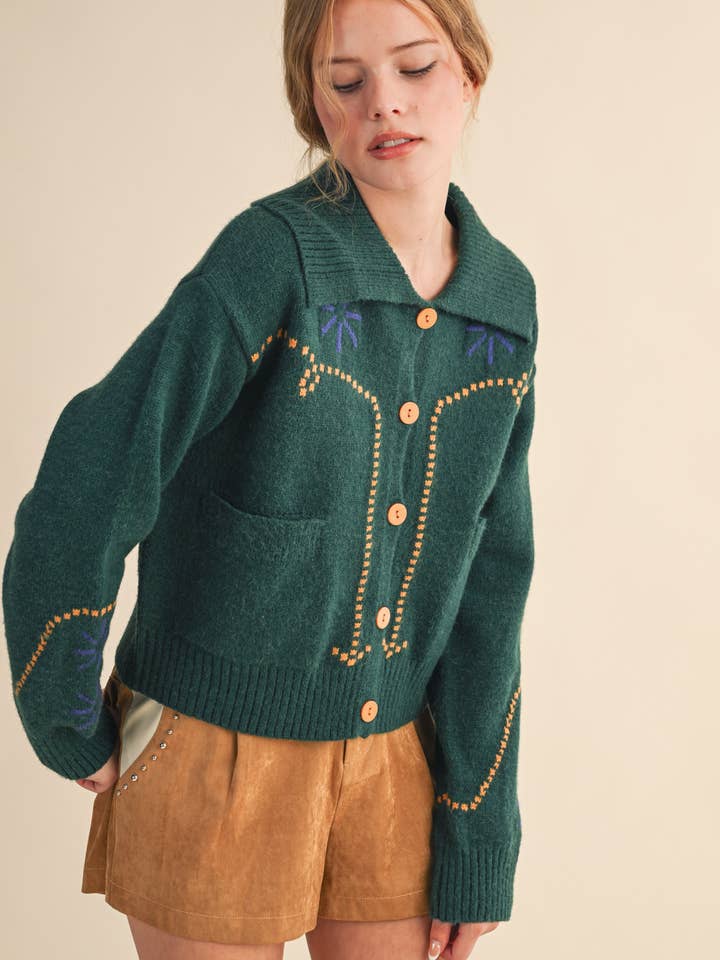 &MERCI - Wholesale Cardigan - Women's - WESTERN DESIGN SWEATER CARDIGAN MSW1121712