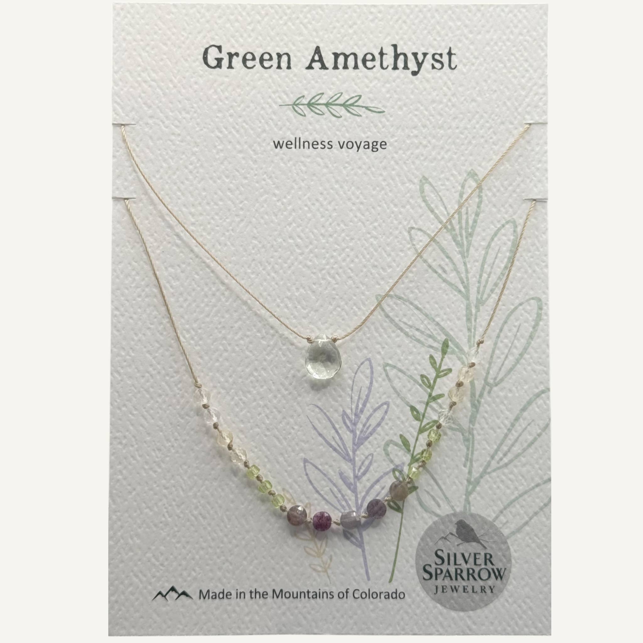 Silver Sparrow Jewelry - Wholesale Pendant/Charm Necklace - Green Amethyst double layer drop necklace