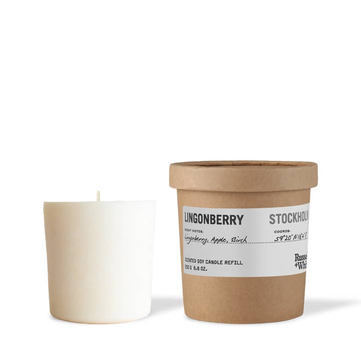 Recarga de vela perfumada de arándano rojo para venta al por mayor de Russell + White