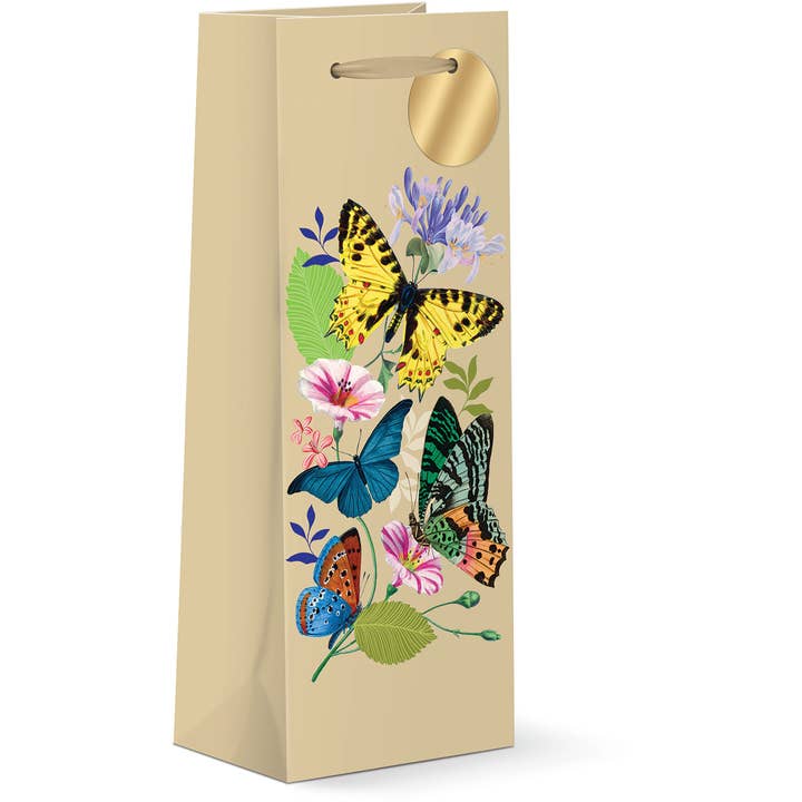 WINE BAG VINTAGE BUTTERFLY for wholesale by Punch Studio