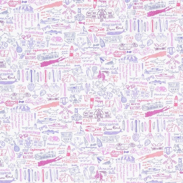 Sunset Pink Hamptons Women’s Button Front Short Pajama Set for wholesale on Faire1