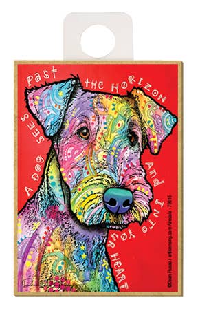 SJT Enterprises, Inc. - Wholesale Magnet - Airedale - A dog sees past the horizon and into your heart0