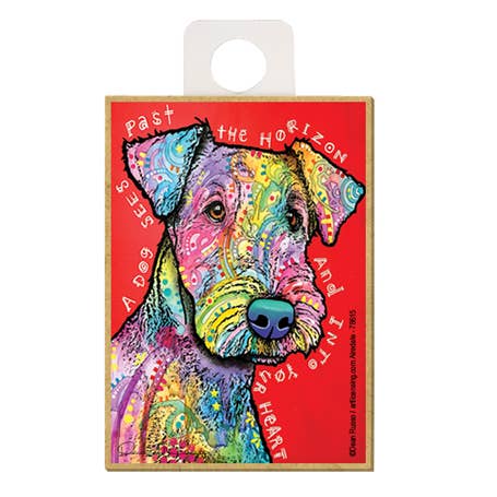 SJT Enterprises, Inc. - Wholesale Magnet - Airedale - A dog sees past the horizon and into your heart