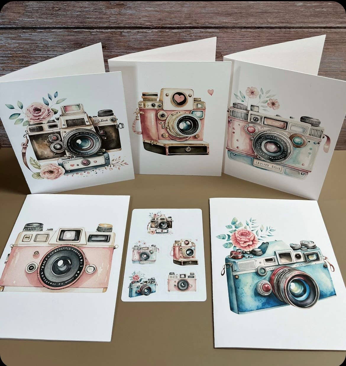 Iowa Paper Farm - Wholesale Stationery/Notecard Set - Vintage camera greeting card pack, set of 52