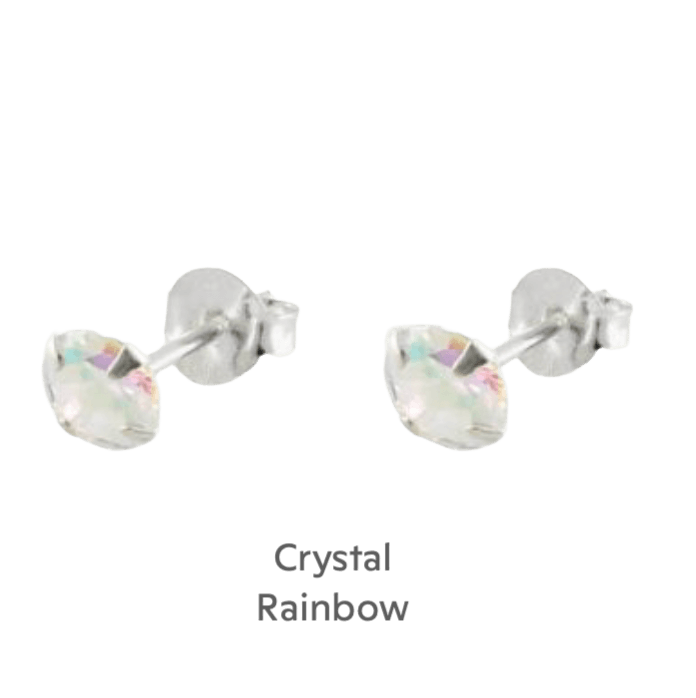 Crumble & Core – wholesale Solitärörhängen – Örhängen i sterlingsilver – Älvsvampkristalldesign med fjärilsstopp.1