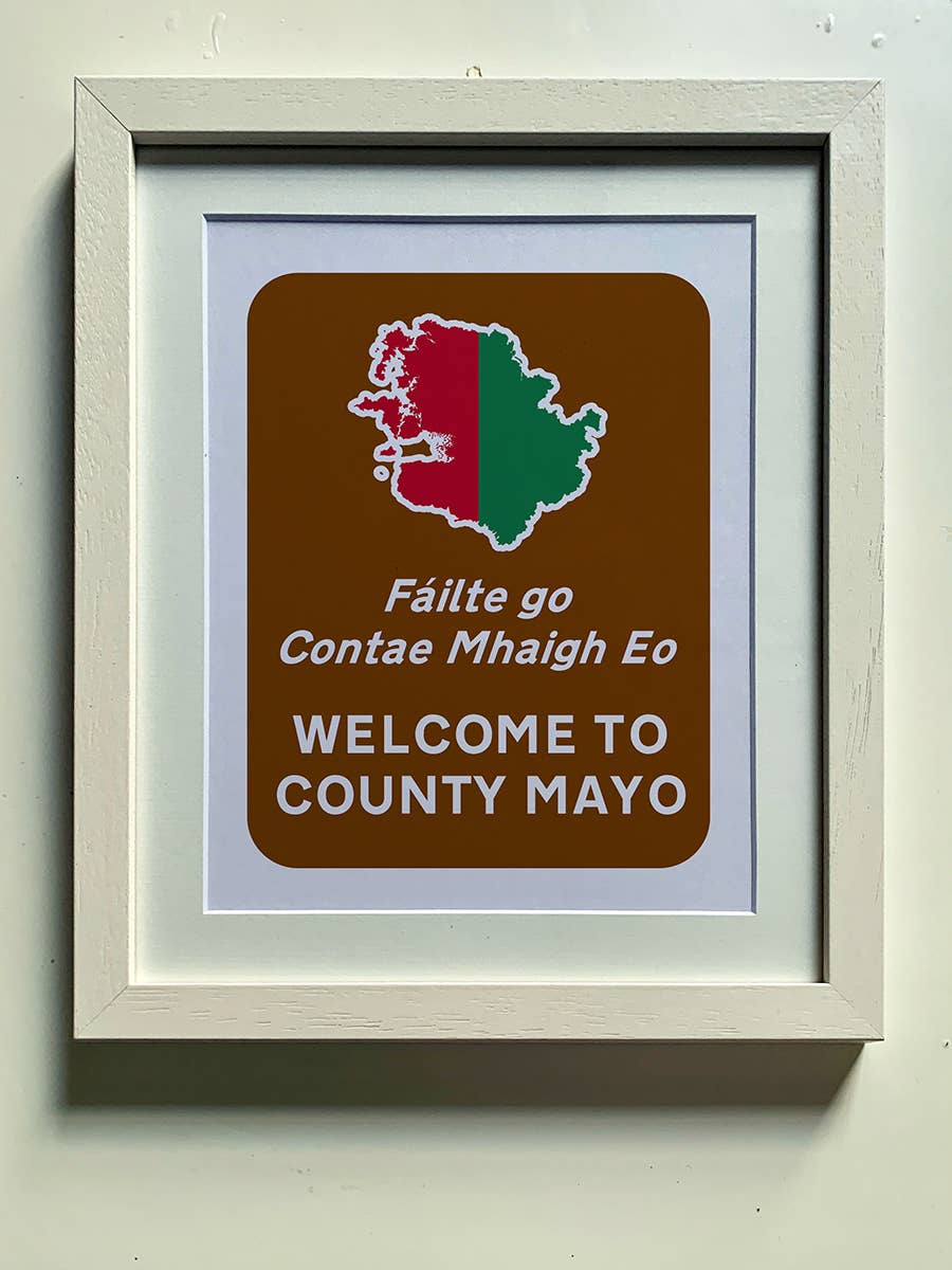 Clemence Prosen Art & Design - Wholesale Art Print - 10x12'' Mounted Print - Welcome to County Mayo