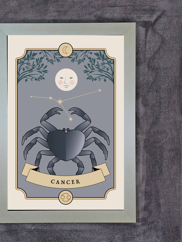 Cancer avec galerie noire et tissu pour la vente par The Brightener Group