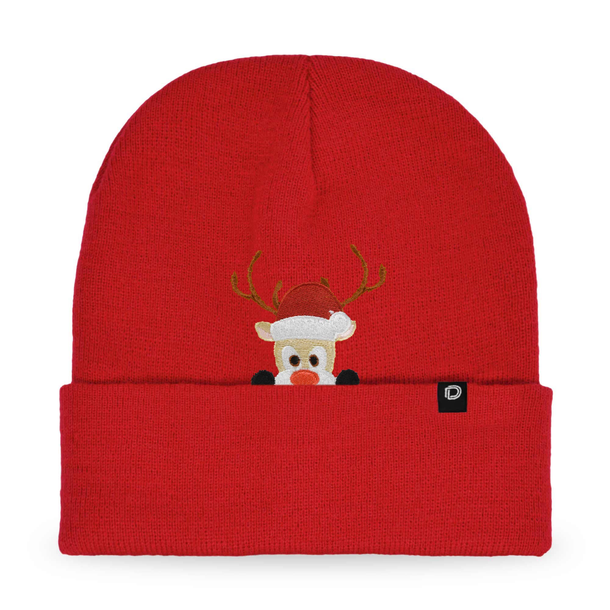 Dalix - Vente Bonnet – femme - Christmas Peeping Rudolph Bonnet chaud d'hiver Bonnet brodé10