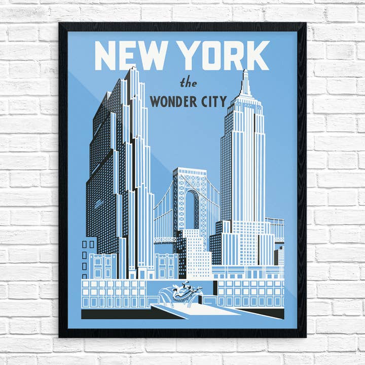 11 “x 14" New York the Wonder City 30 Rock Print por atacado de Fridgedoor