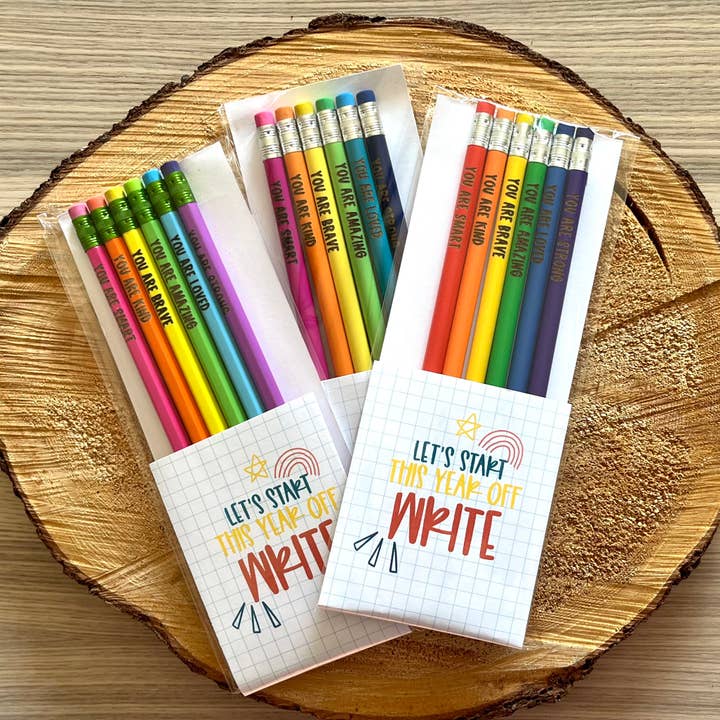 Handmade by Hammero - Wholesale Pencil - Positive Affirmations Pencils, Engraved Pencils Pack5