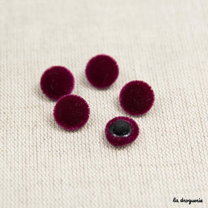 LA DROGUERIE - Wholesale Sewing button/snap - Furry Covered Button - 11 mm2