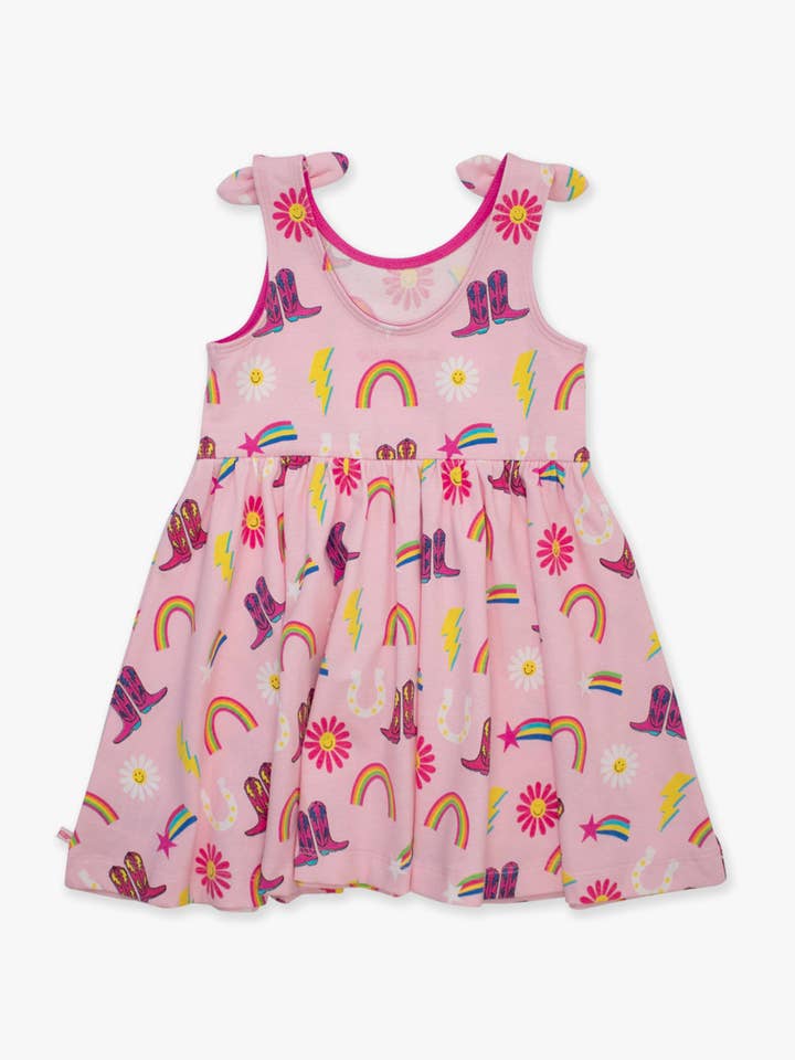 Pink Girls Cowgirl Cutie Knit Tie Shoulder Twirl Dress
for wholesale on Faire2