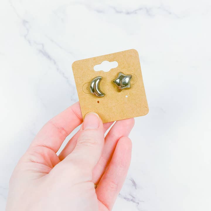 Peachpot Ceramics - Venta al por mayor Pendientes de botón/aretes de poste - Pendientes celestiales de porcelana10