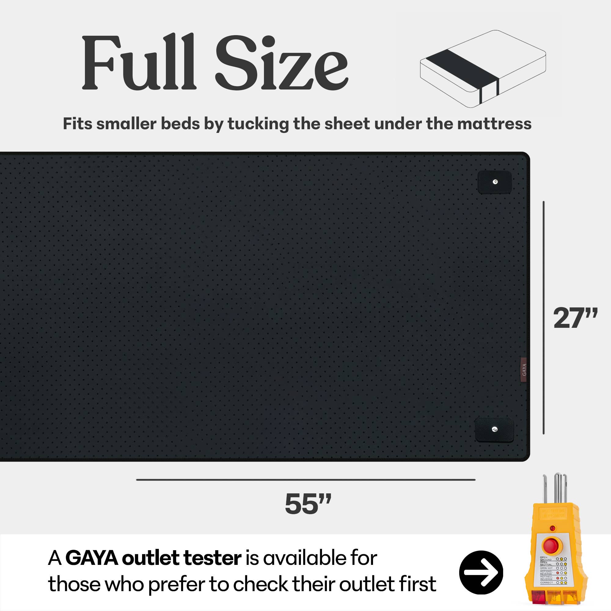 GAYA - Wholesale Bed Runner - Grounding Mat for Bed – Better Sleep & Inflammation, Full1