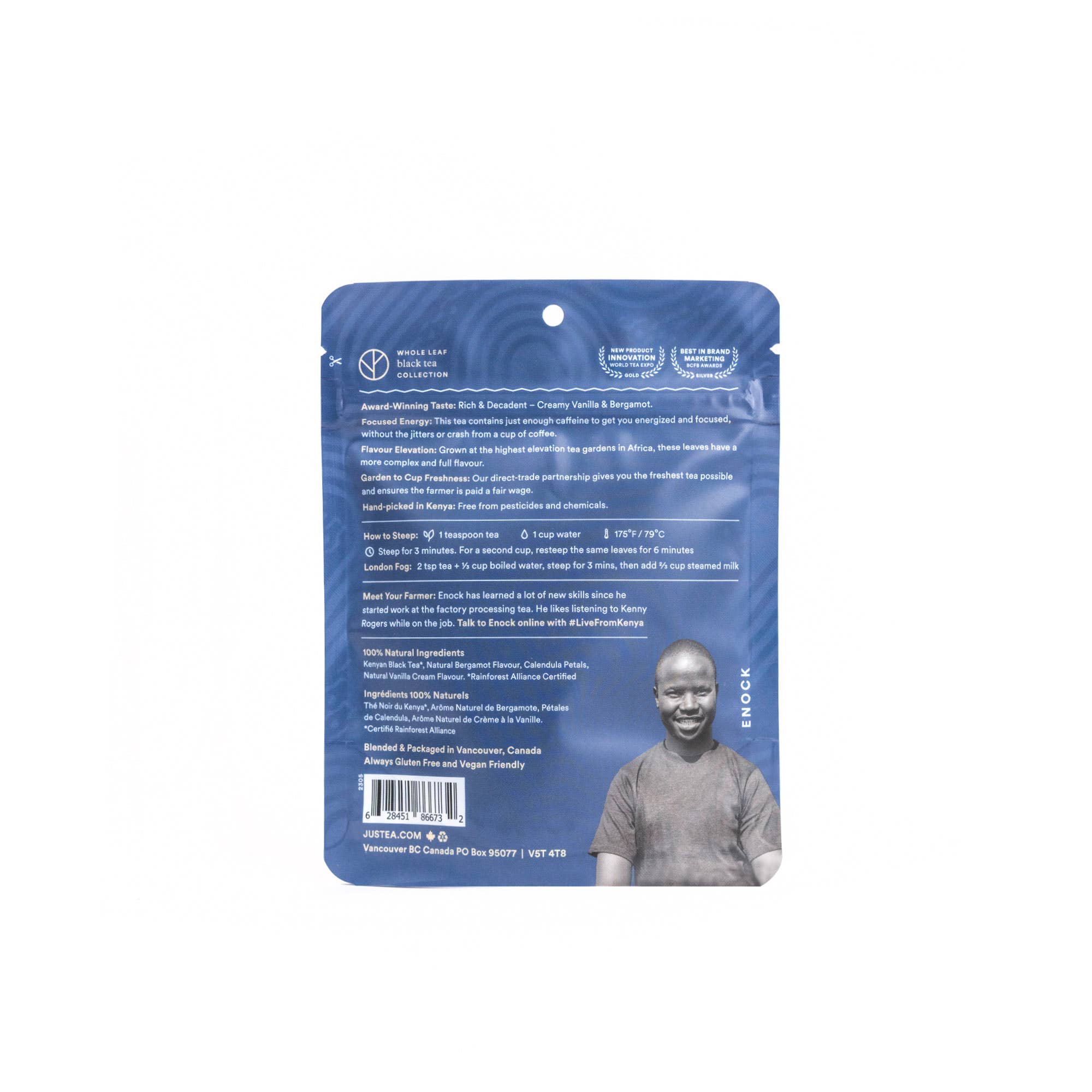 JusTea - Wholesale Loose Tea - Cream Earl Grey Stand-up Pouch - Fair-Trade, Black Tea1