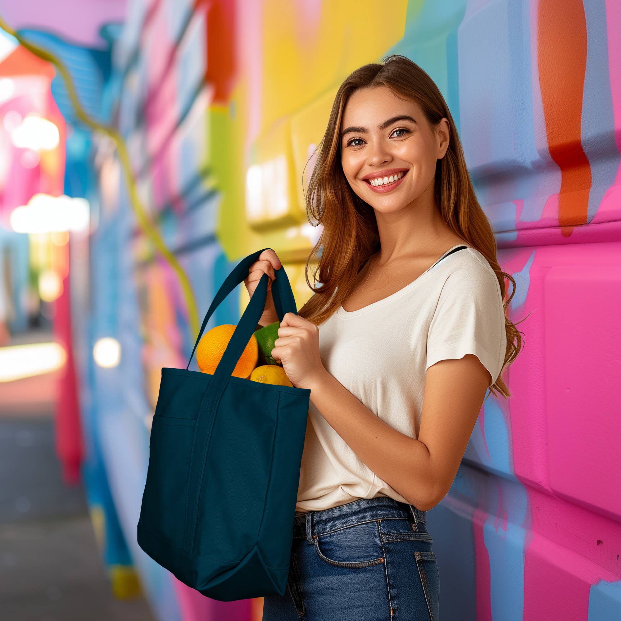 Dalix – wholesale Tote bag – Women's – DALIX 20" Solid Color Cotton Canvas Shopping Tote Bag77