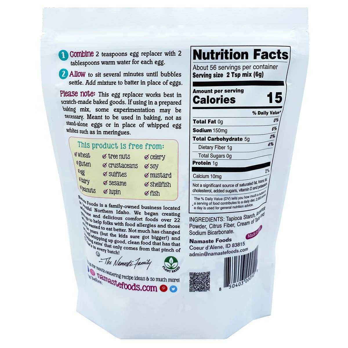 Namaste Foods – Refeição preparada de longa durabilidade por atacado – Substituto de ovo1