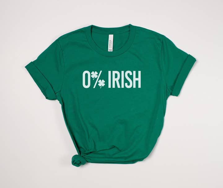 Maglietta 0% Irlandese - Divertente Maglietta per il Giorno di San Patrizio per la vendita all'ingrosso da parte di Stiles Tee Co.