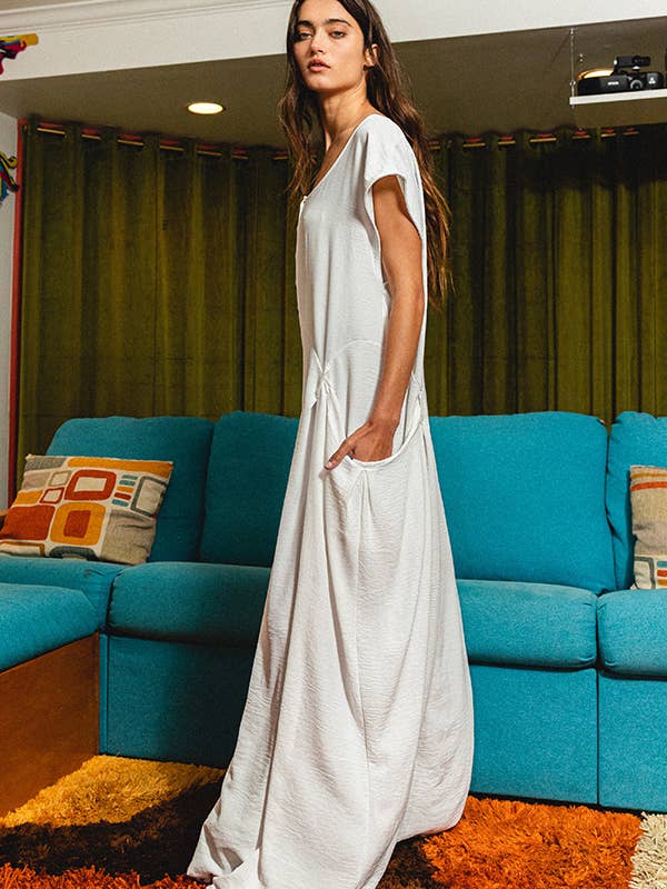 BUCKETLIST OUTLET - Wholesale Jumpsuit - Women's - R5277 OUTLET SALE Scoop Neck Wide Leg Solid Jumpsuit13