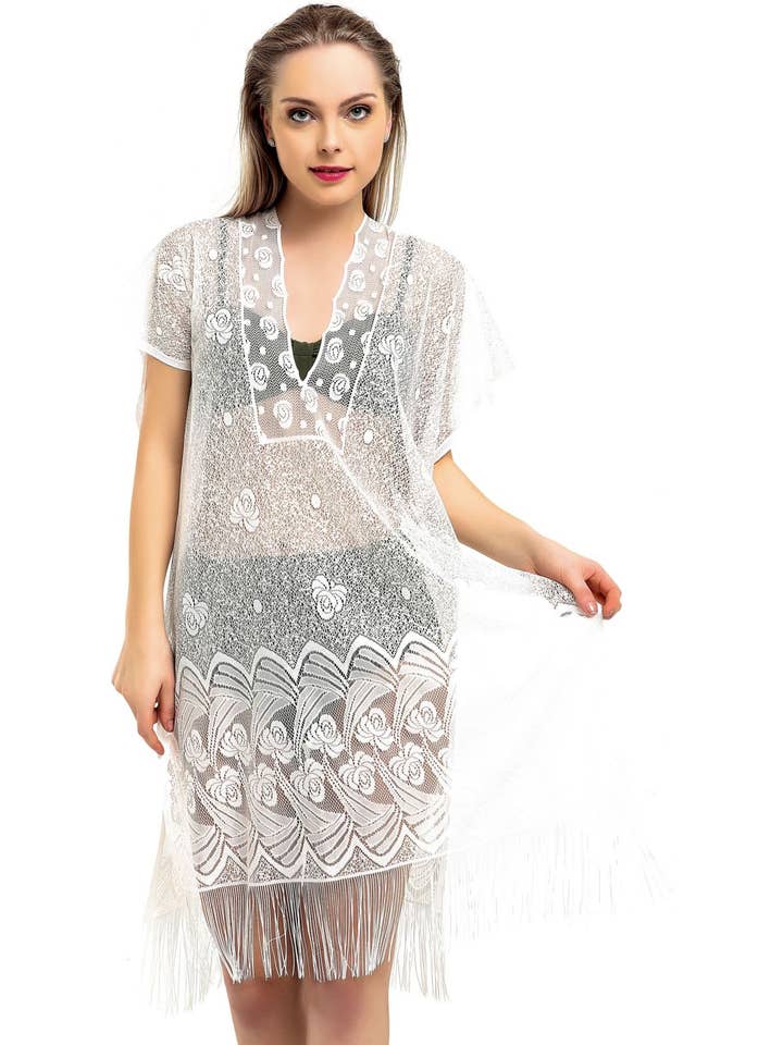 Argisa Effen Kant Kwast Strandjurk Pareo voor wholesale door Argisa