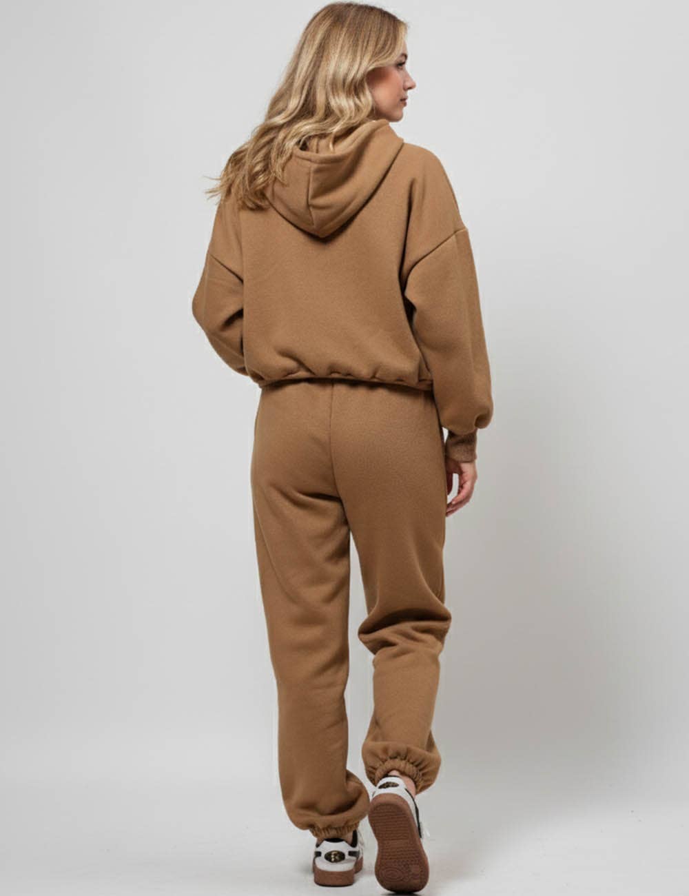 Sweetkama - Venta al por mayor Sudadera con capucha - Mujer - Conjunto diario de sudadera con capucha y pantalón para mujer en color sólido8