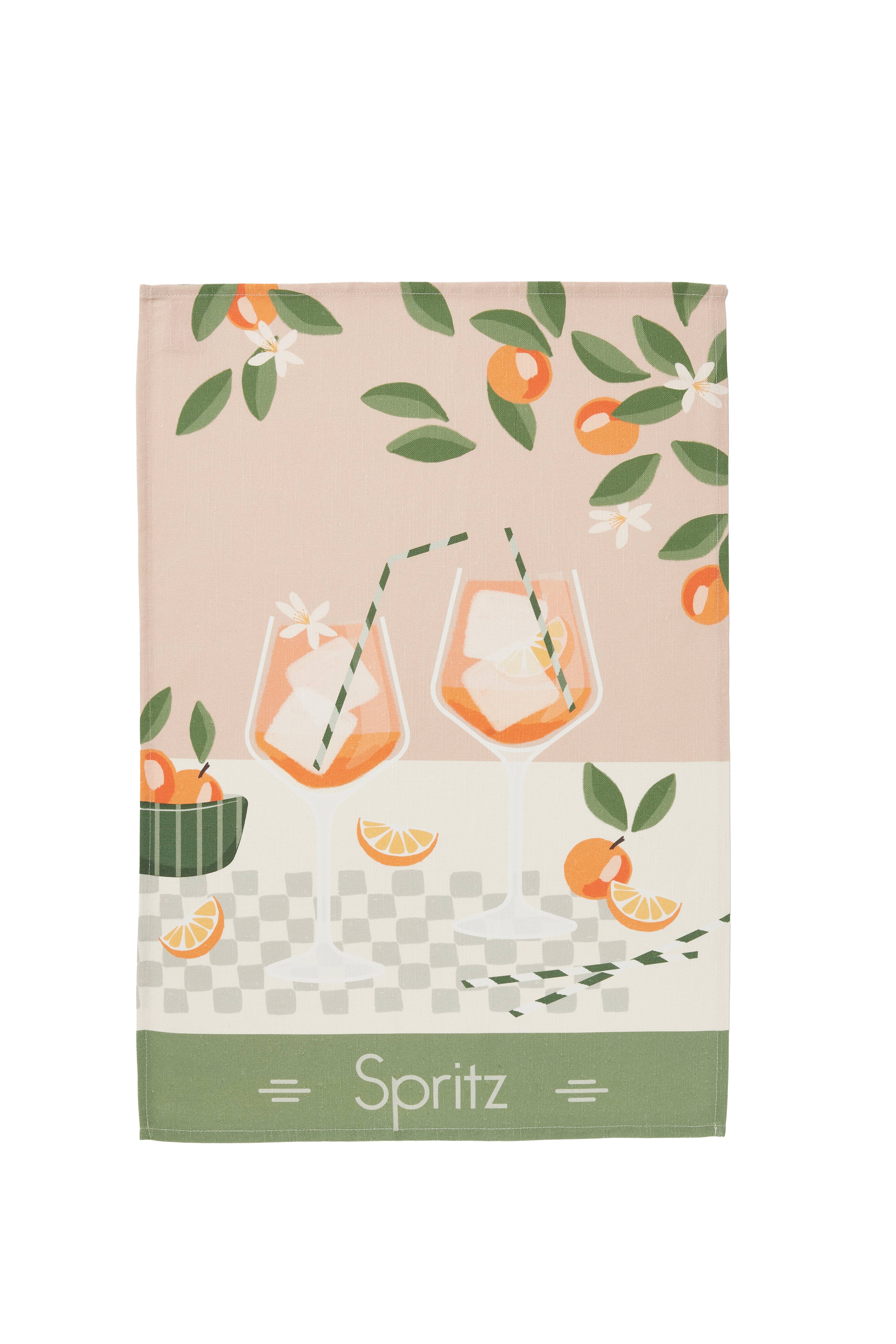 Coucke – Toalha de chá por atacado – Spritz - pano de cozinha estampado 50X75 em linho misto