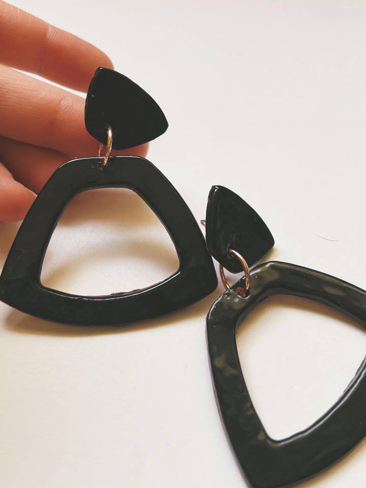 WILD- Black Statement Earrings for wholesale by Gloria Faye