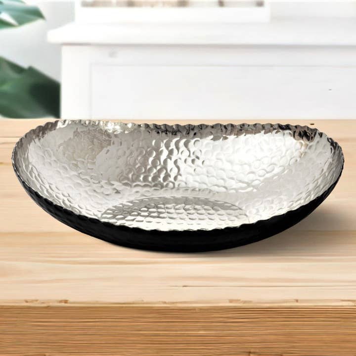 Monarch Abode - Wholesale Decorative Plate/Dish/Bowl - Hand Hammered Modern Decorative Bowl 12.75 x 8.75 inch14