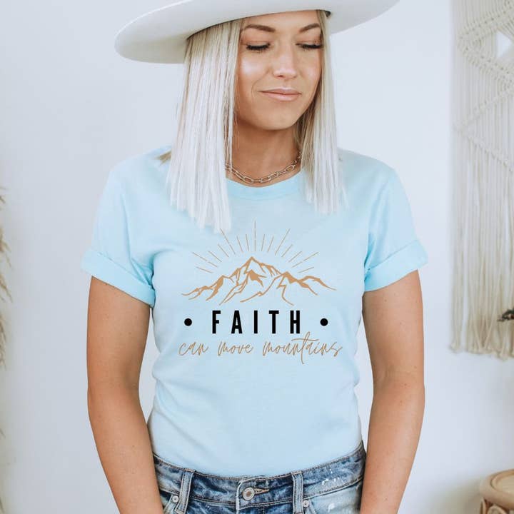 Faith Can Move Mountains T-shirt | Graphic Tee for wholesale by KM Clothing