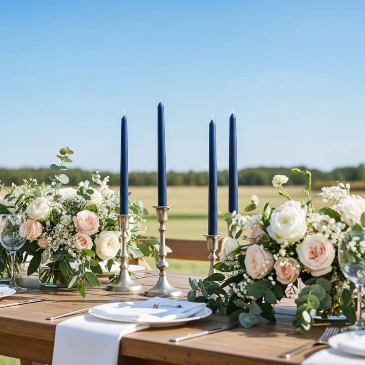 Coloured Beeswax Taper Candle | Cornflower Blue | 25cm for wholesale by Serenes Beeswax Chandlery