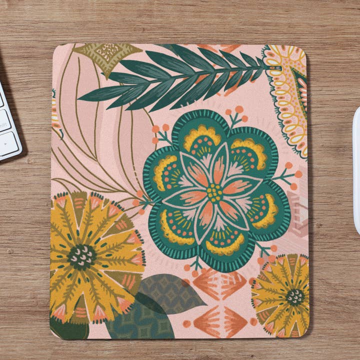 Livy Lou Designs + Co - Vendita all'ingrosso Tappetino per mouse - Tappetino per mouse floreale boho rosa