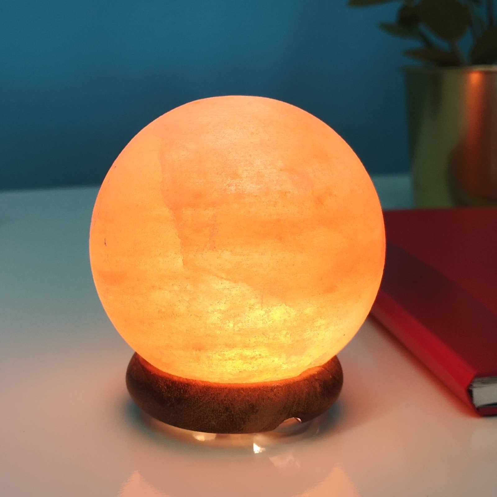 Zen'Arôme - Vente Lampes à sel - Lampe Sel de l'Himalaya Sphère sur prise USB + éclairage Led7