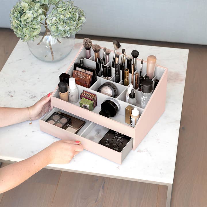 Stackers – wholesale Makeup storage box – Blush Pink Supersize Makeup Organiser