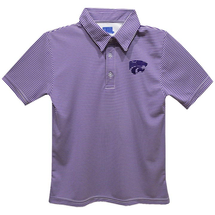 Kansas State Wildcats Embroidered Stripes Polo Shirt for wholesale by Vive La Fete