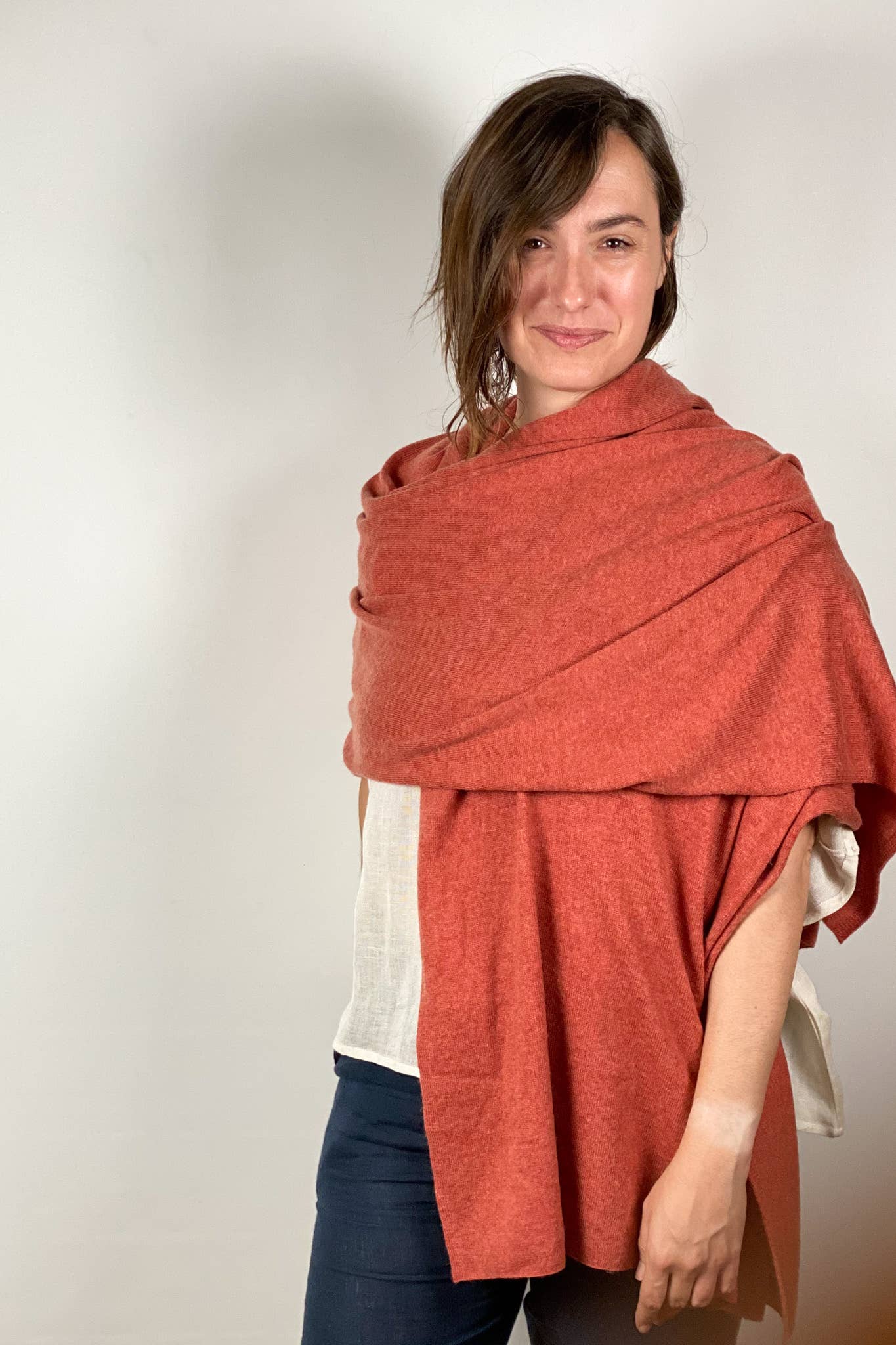 Cashmere Reversible Women's Shawl Wrap Reversible Hand Tailored Made in Europe 