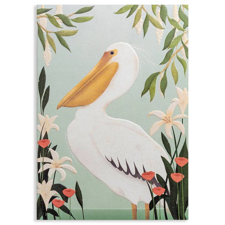 PELICAN BLANK GREETING CARD 4.25 x 5.5" for wholesale by Calypso Cards LLC